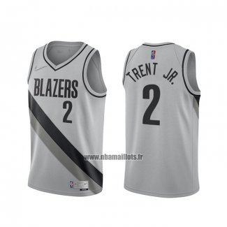 Maillot Portland Trail Blazers Gary Trent jr. No 2 Earned 2020-21 Gris